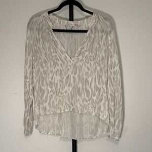 EUC Young Fabulous and Broke White with Gray Leopard Top Size XS